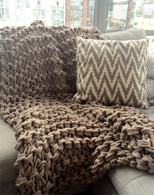 Free Knitting Pattern and Class for Arm Knit Throw