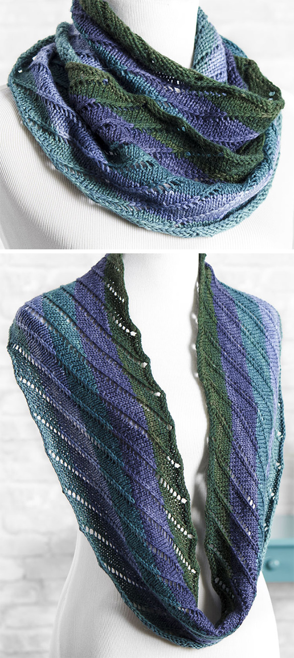 Knitting Pattern for Easy One Row Ashley Cowl