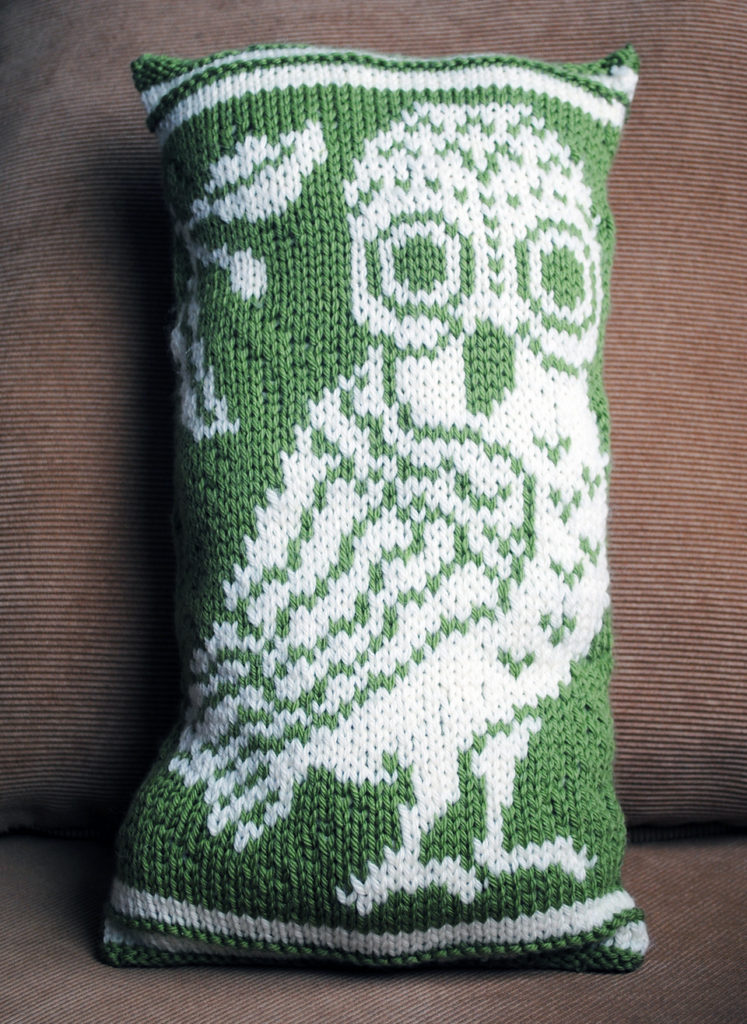 Free Knitting Pattern for Athena Owl Pillow