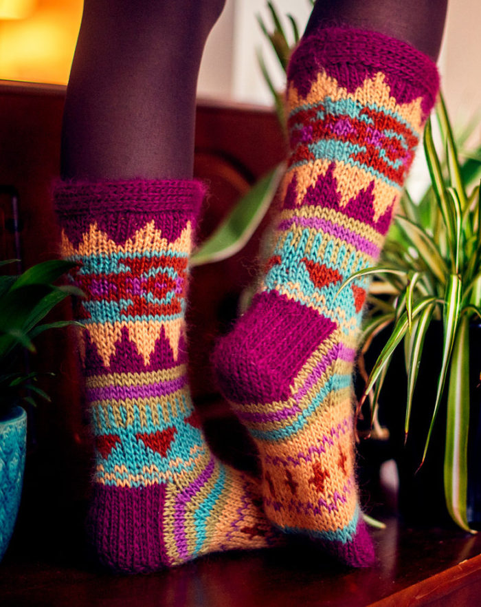 Free Knitting Pattern for Aztec Socks