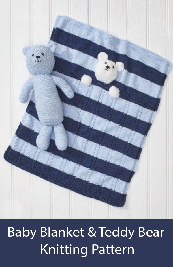 Bear Baby Blanket and Teddy Bear Toy Knitting Pattern
