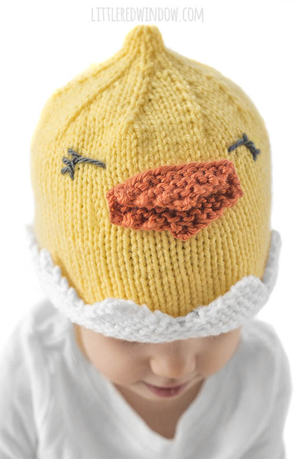 Free Knitting Pattern for Hatching Chick Hat
