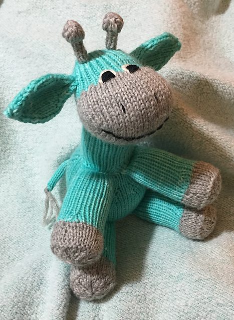 Free knitting pattern for Sock Giraffe toy