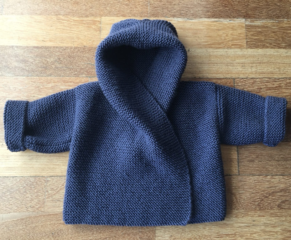 Knitting Pattern for Baby Hooded Wrap Cardigan