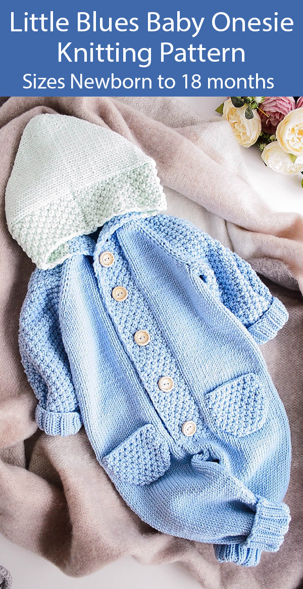 Knitting Pattern for Baby Jumpsuit Little Blues