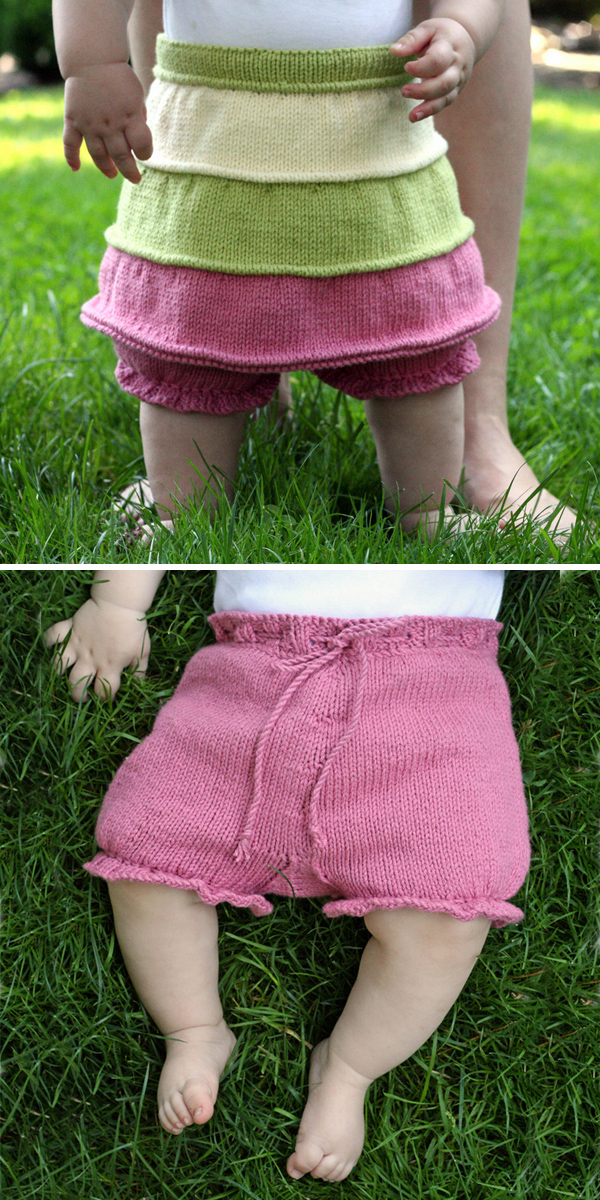 Knitting Pattern for Baby Lollipop Skirt with Bloomers