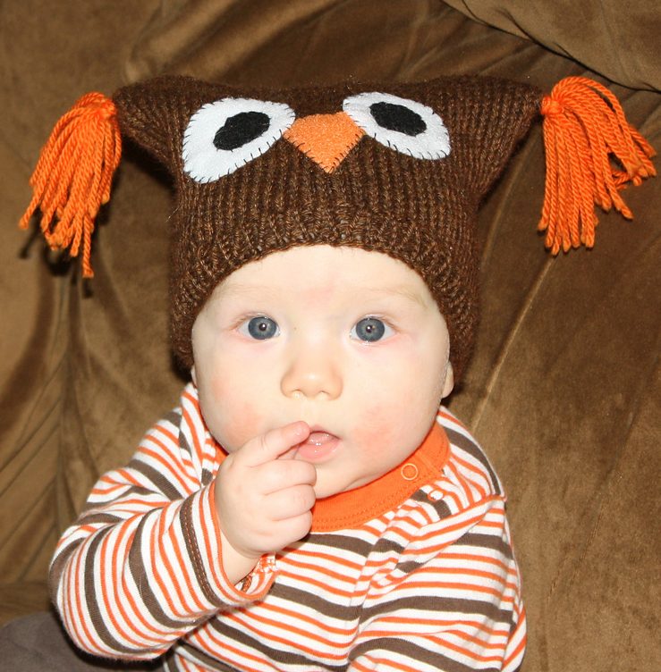 Free knitting pattern for Baby Owl hat