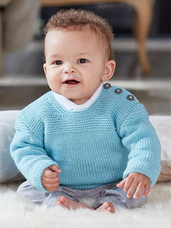 Knitting Pattern for Snuggly Baby Pullover
