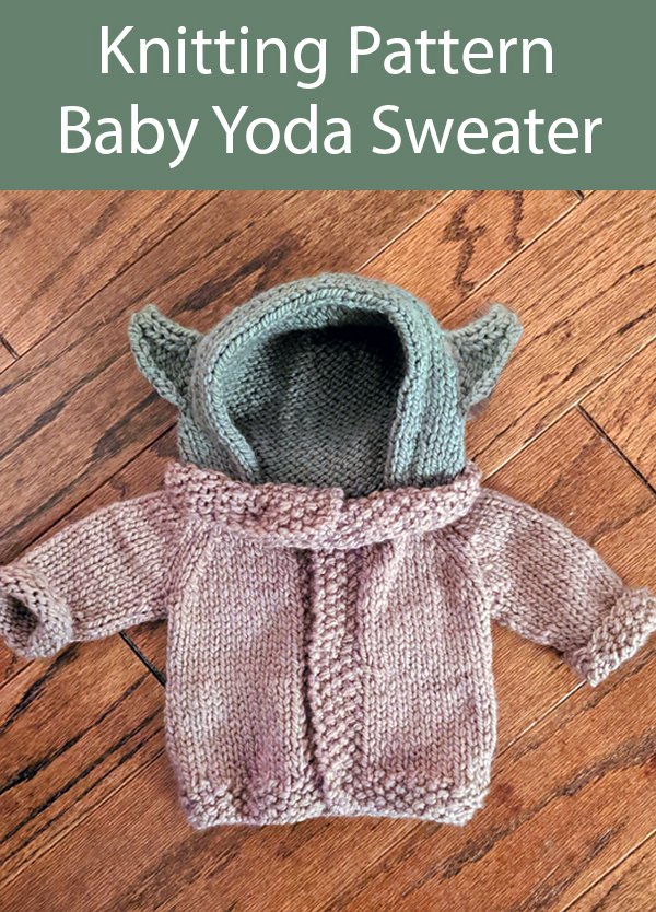 Knitting Pattern for Baby Yoda Baby Sweater