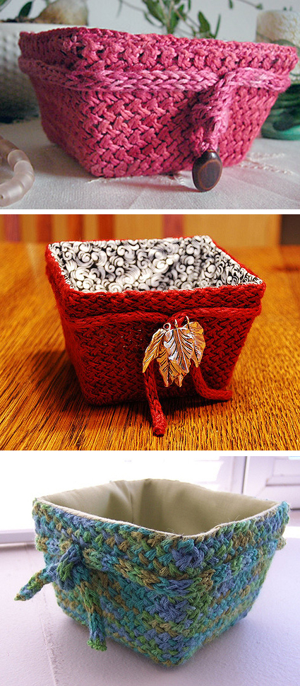 Free Knitting Pattern for Basketweave Cable Basket