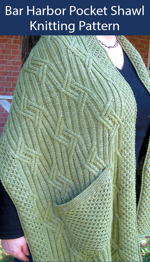 Knitting Pattern for Bar Harbor Pocket Shawl
