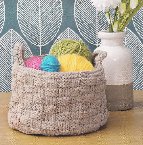 Knitting Pattern for Basket Stitch Basket