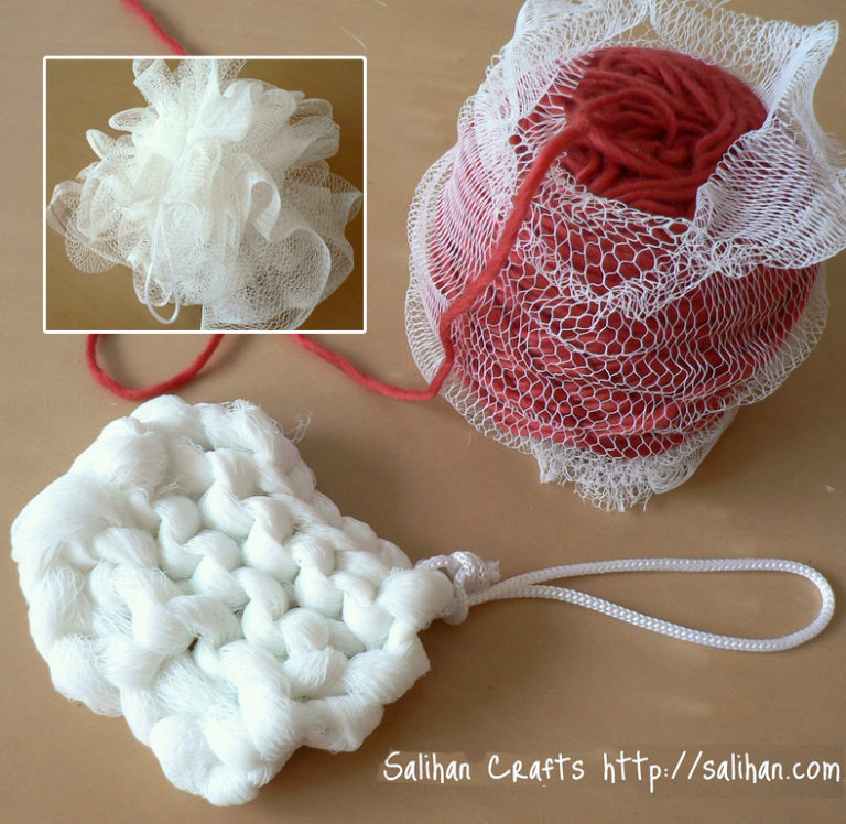 Free Knitting Pattern for Recycling Bath Puff