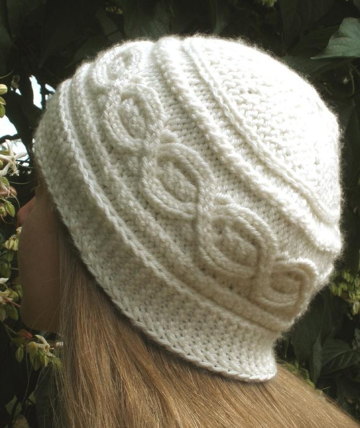 Knitting Pattern for Bavarian Twist Hat Knit Flat