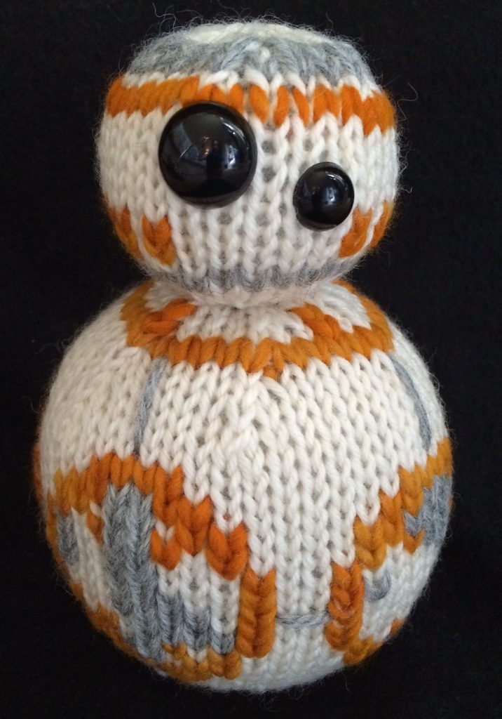Free Knitting Pattern for BB-8 Toy inspired by Star Wars