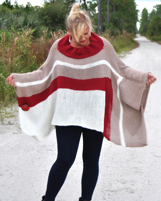 Free Knitting Pattern for Be So Brave Poncho