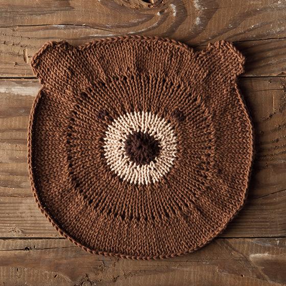 Free knitting pattern for Bear With Me Dishcloth