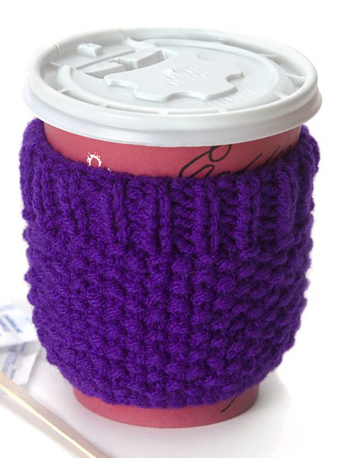 Free Knitting Pattern for Beginner Cup Cozy