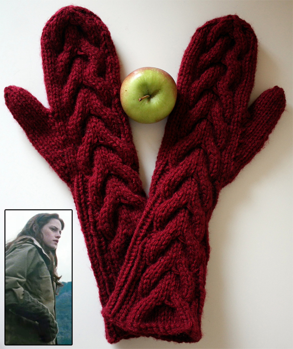 Free Knitting Pattern for Twilight - Bella's Mittens