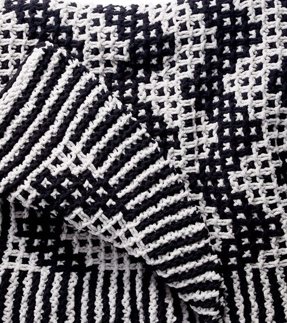 Free Knitting Pattern for Mosaic Chevron Blanket