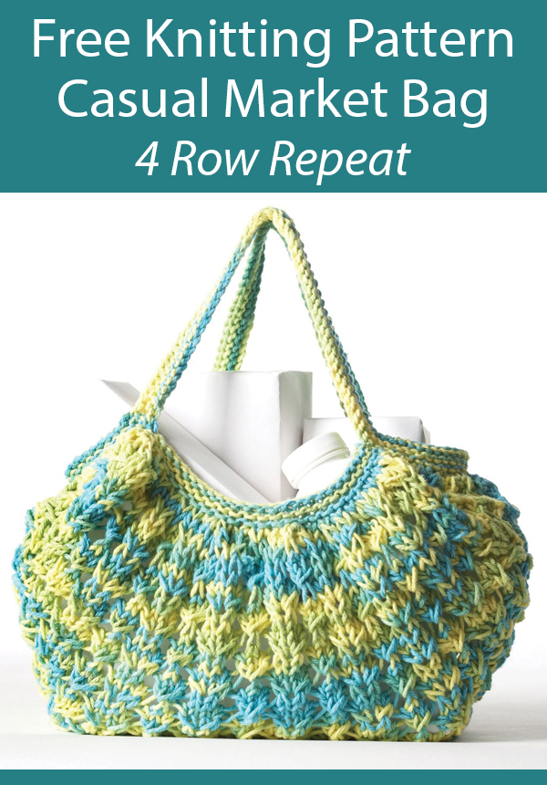 Free Knitting Pattern for 4 Row Casual Market Bag
