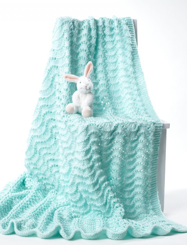 Free knitting pattern for Ripple Lace Baby Blanket