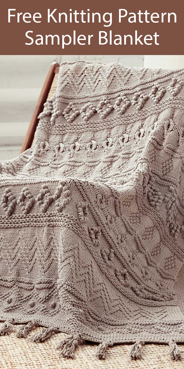 Free Knitting Pattern for Sampler Blanket in Bulky Yarn