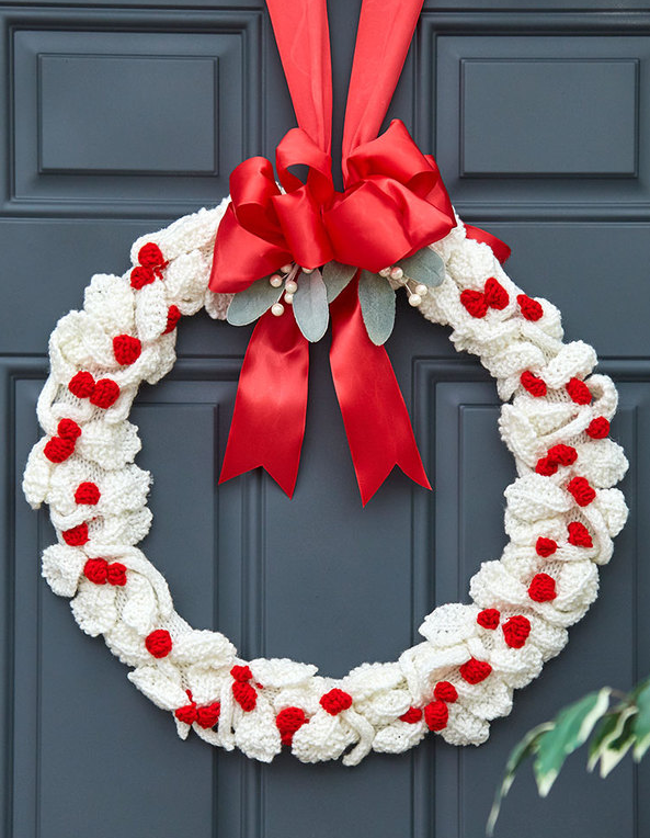 Free Knitting Pattern for Berry Nice Wreath