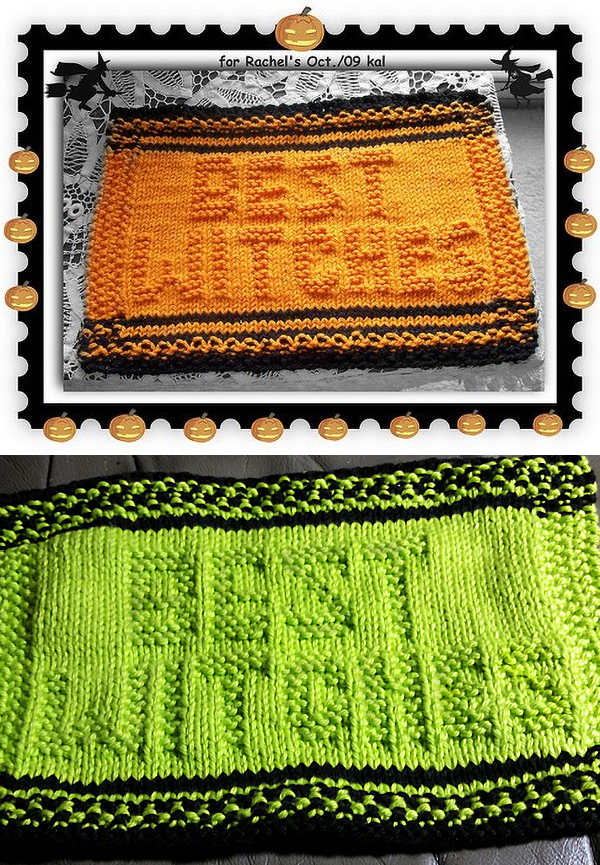 Free Knitting Pattern for Best Witches Dishcloth