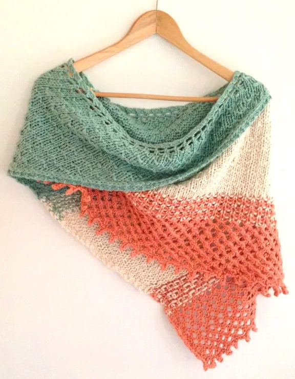 Free Knitting Pattern for Big Island Wrap