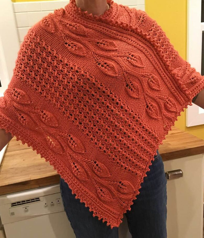 Free Knitting Pattern for Big River Vines Poncho