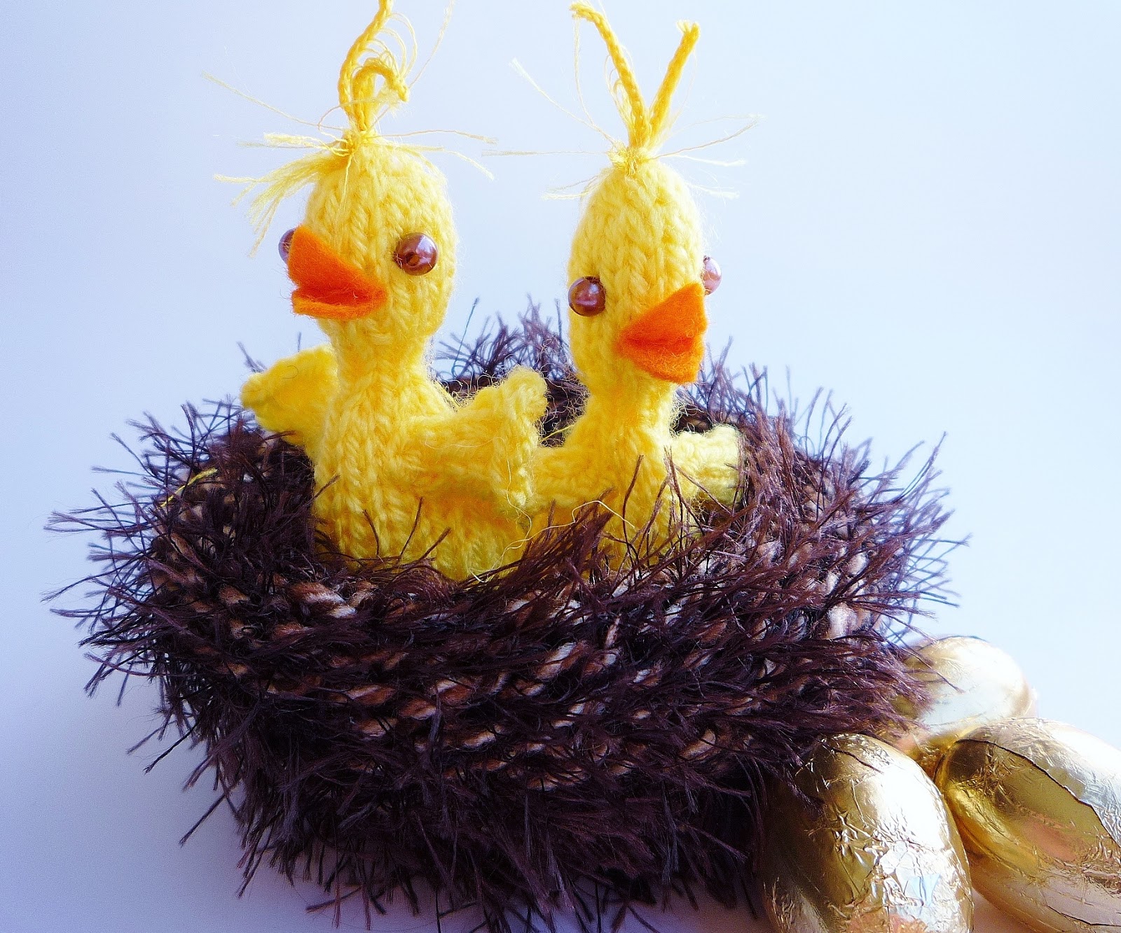 Free Knitting Pattern for Chicks in Nest