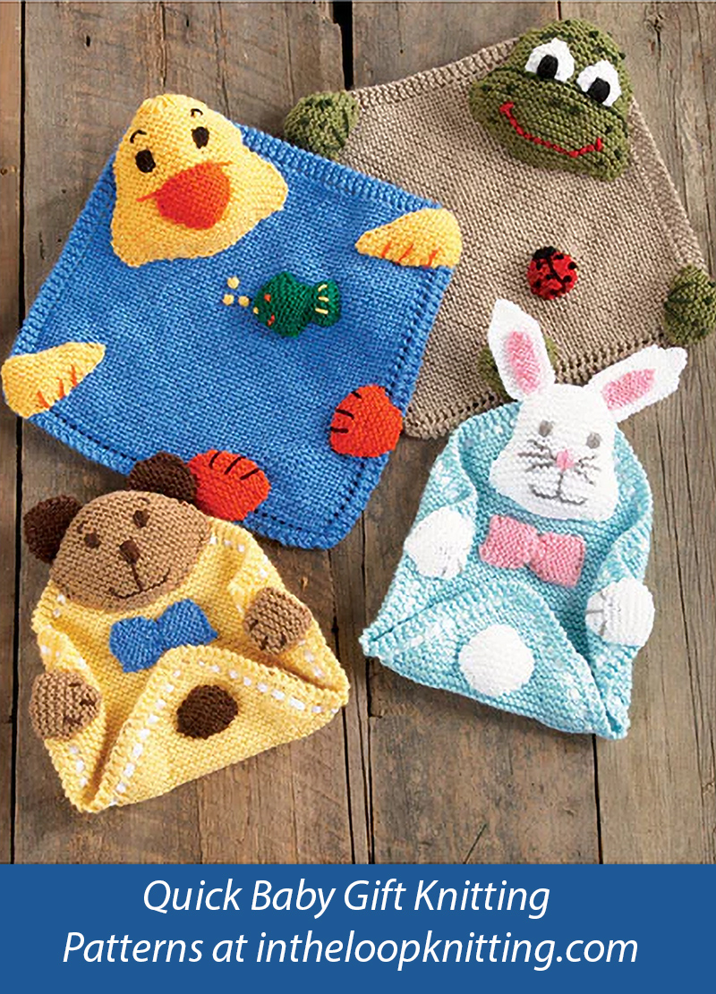 Blankie Buddy Baby Knitting Pattern Teddy, Duck, Frog, Bunny