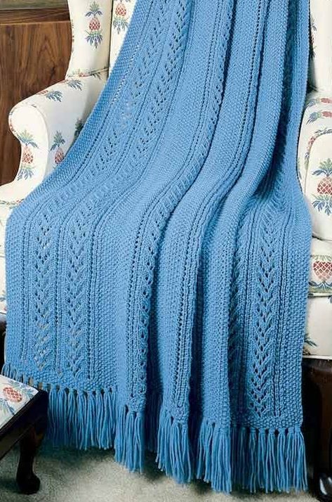Knitting Pattern for Blue Rhapsody Afghan