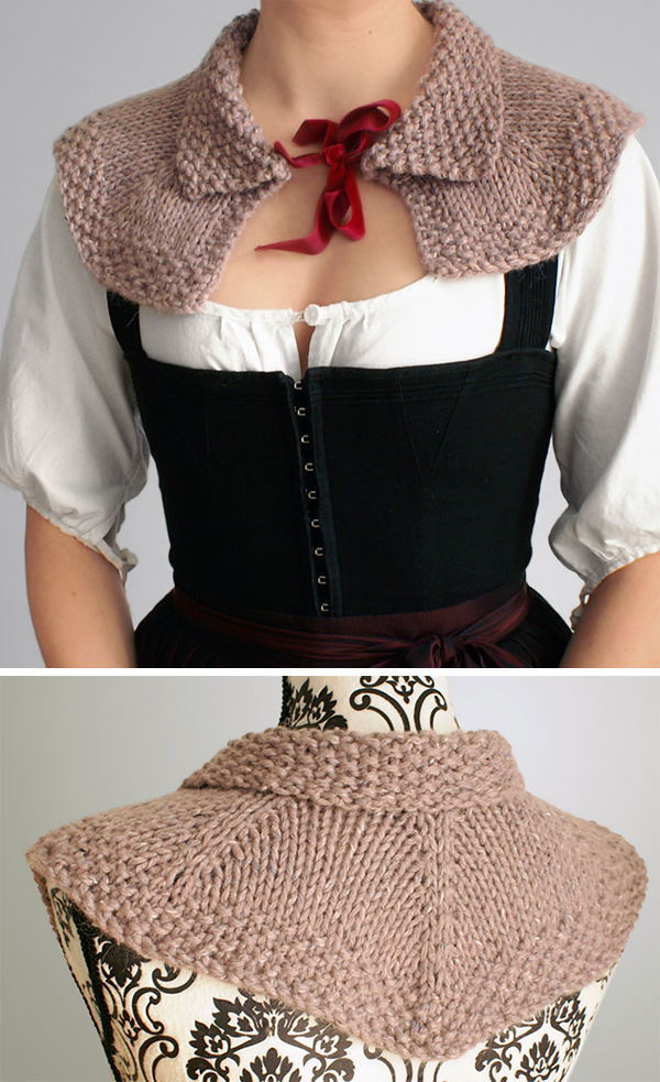 Free Knitting Pattern for Claire's Boar Hunt Capelet