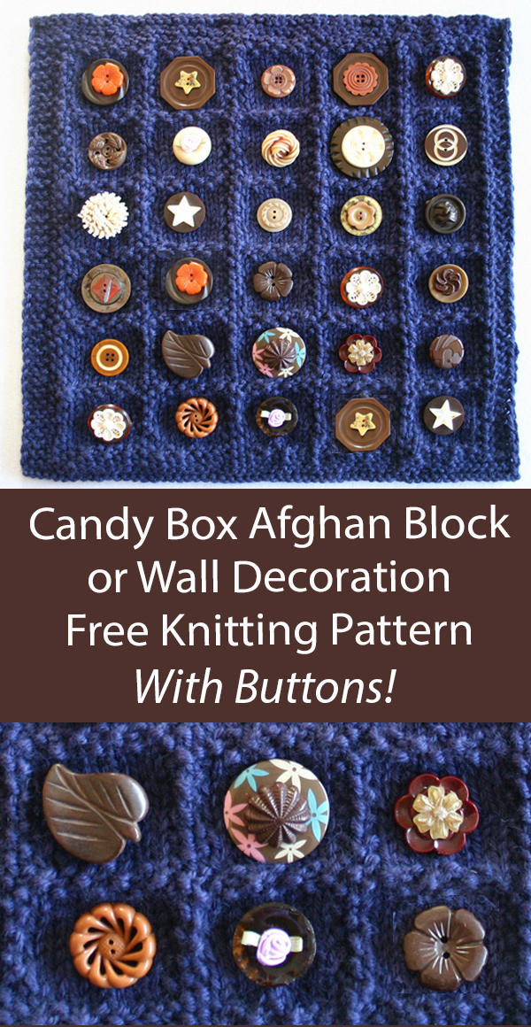 Free Afghan Block Knitting Pattern Box of Chocolates Afghan Block, Wall Hanging, Gift
