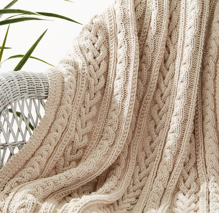 Free Knitting Pattern for Braided Cables Throw