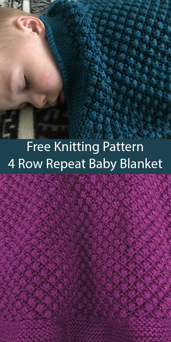 Free Knitting Pattern for 4 Row Repeat Bramble Baby Blanket