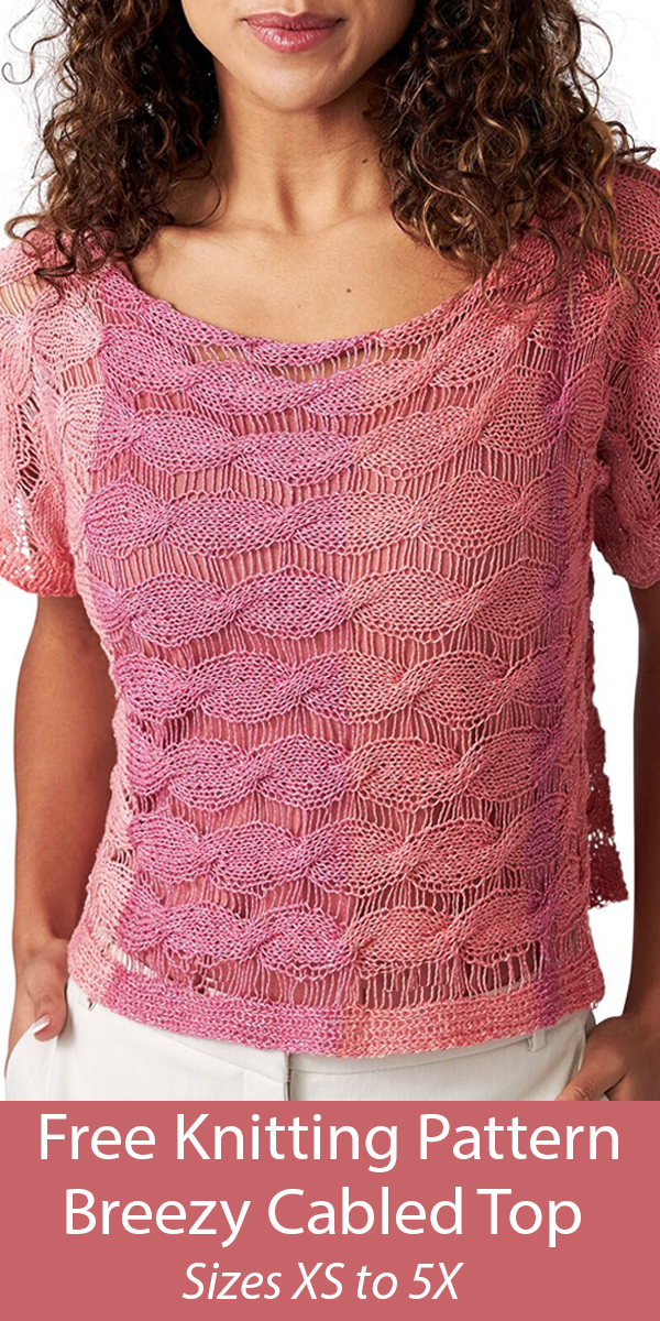 Free Knitting Pattern for Breezy Cabled Top