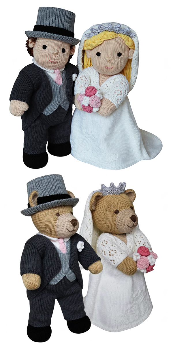 Knitting Pattern for Bride and Groom