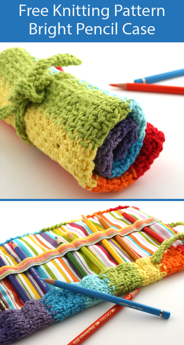 Free Knitting Pattern for Bright Pencil Case