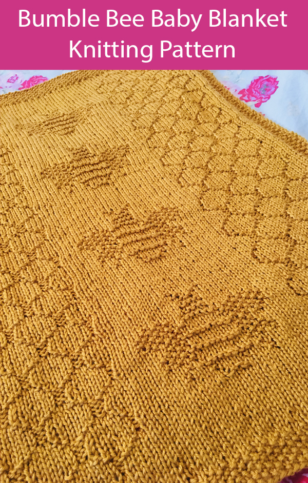 Knitting Pattern for Bumble Bee Baby Blanket or throw