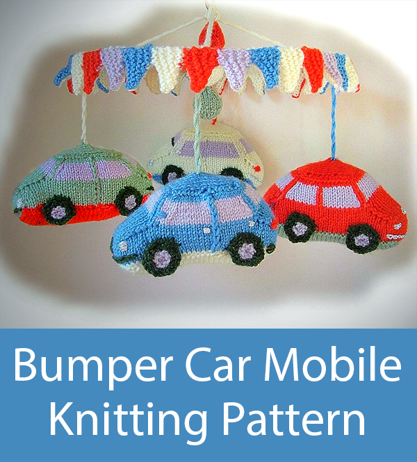 Knitting Pattern for Bumper Car Mobile