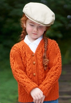 Free knitting pattern for children's cardigan with cables Bus Stop Cardigan