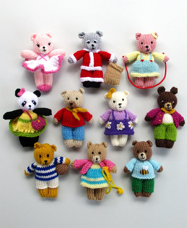 Knitting Patterns for 10 Busy Little Bears