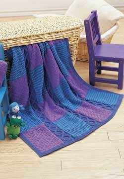 Free knitting pattern for Cable and Checks Afghan and more cable blanket knitting patterns
