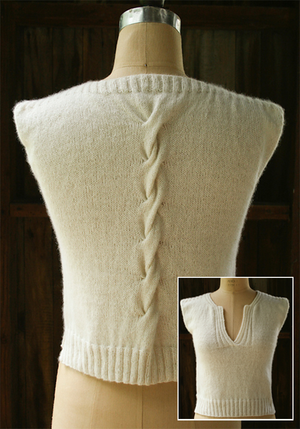 Free knitting pattern for Cable Back Shell