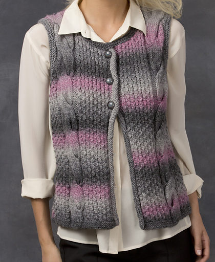 Free Knitting Pattern for Cable Best Vest