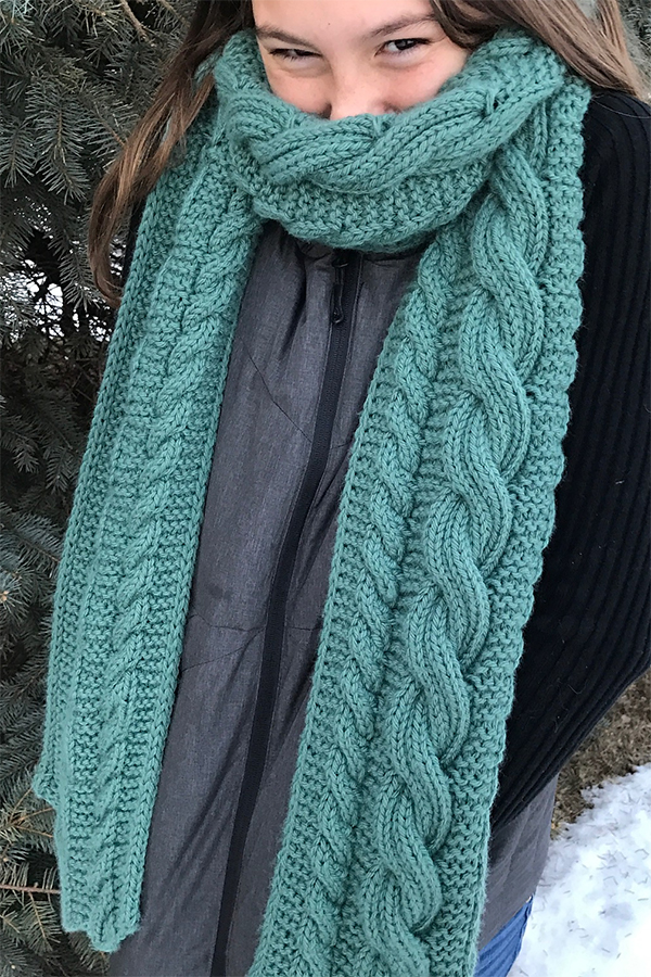 Knitting Pattern for Reversible Cable It Up Scarf
