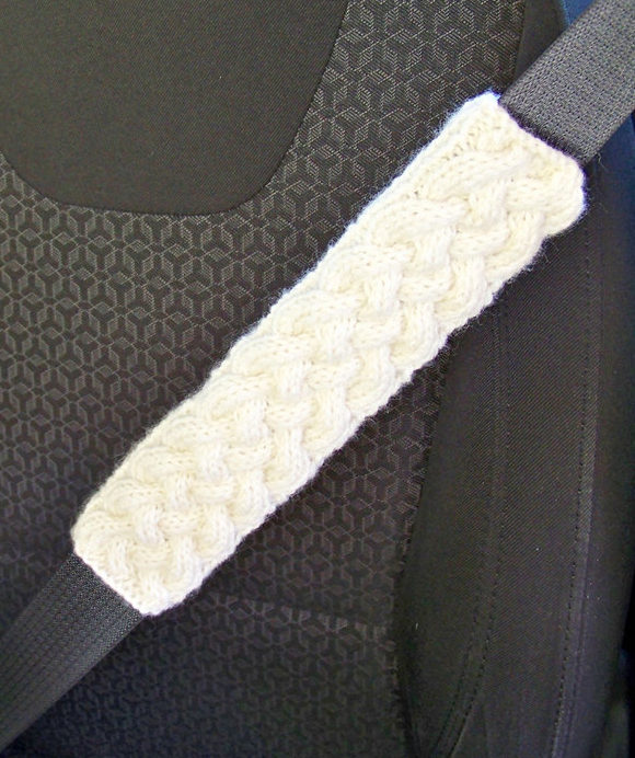 Knitting Pattern for Cable Seat Harness Cover